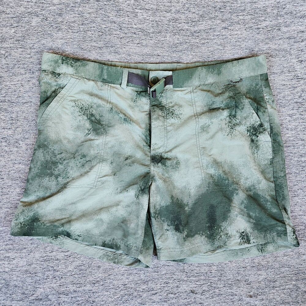 REI Co-op Shorts Mens XL Green Sahara Amphib Belted Hiking Trail Camping Dye EUC